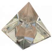 Skleněná pyramida v pyramidě 50 mm křišťál - skleněné těžítko