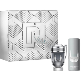Paco Rabanne Invictus Platinum parfumovaná voda 100 ml + dezodorant v spreji 150 ml, darčeková sada pre mužov