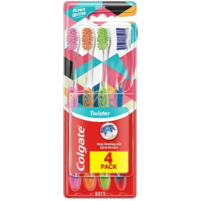 Colgate Twister Design Edition Soft zubná kefka 4 kusy