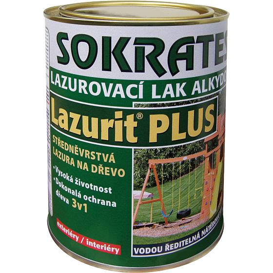 Sokrates Lazurit Plus strednovrstvá lazúra na drevo, bezfarebná, 0,7 kg