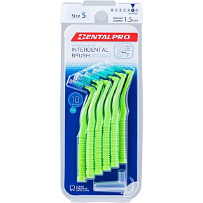 DentalPro mezizubný kartáčik zahnutý 1,5 mm zelený, 10 kusov