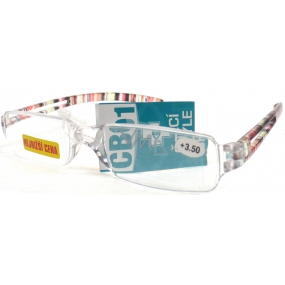 Berkeley Čítacie dioptrické okuliare bez obrúčok +3,50 farebné prúžky CB01 1 kus MC2066