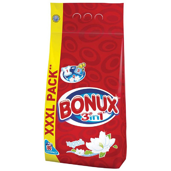 Bonux Magnolia 3v1 prací prášok 80 dávok 5,6 kg