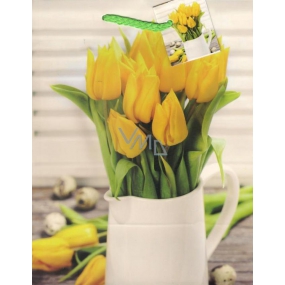 Nekupto Darčeková papierová taška 23 x 18 x 10 cm Žlté tulipány 1298 01 ÚFM