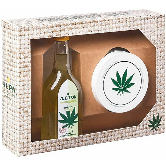 Alpa Konopný set Alpa francovka konope 160 ml + Konopný balzam 250 ml, kozmetická sada