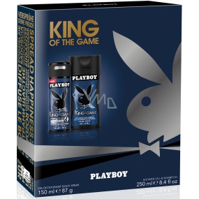 Playboy King of The Game dezodorant sprej pre mužov 150 ml + sprchový gél pre mužov 250 ml, kozmetická sada