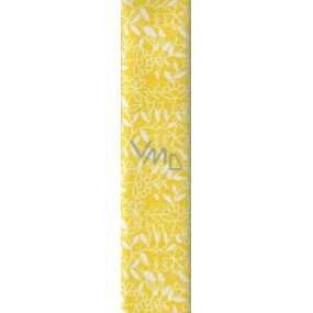 Nekupto Darčekový baliaci papier 70 x 150 cm Žltý s kvetinami