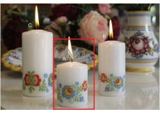 Lima Slovácký Motív sviečka s obtiskom valec 50 x 70 mm 1 kus