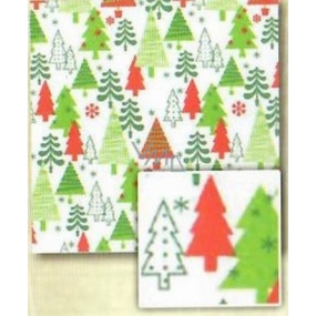 Nekupto Darčekový baliaci papier 70 x 200 cm Vianočné Biely-červený, zelený Vianočný strom