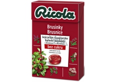 Ricola Cranberry - Brusnice švajčiarske bylinné cukríky bez cukru s vitamínom C 40 g