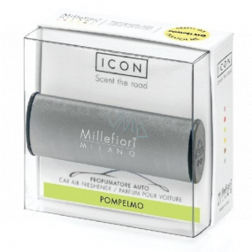 Millefiori Milano Icon Pompelmo - Grep vôňa do auta Metallo antracitová matná vonia až 2 mesiace 47 g