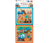 Baby Genius Puzzle Stavebné stroje 15 x 15 cm, 16 a 20 dielikov, 2 obrázky