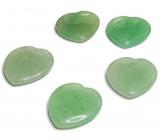 Avanturín zelený Hmatka, liečivý drahokam v tvare srdca prírodný kameň 3 cm 1 kus, kameň šťastia