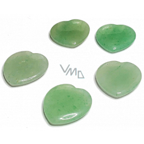 Avanturín zelený Hmatka, liečivý drahokam v tvare srdca prírodný kameň 3 cm 1 kus, kameň šťastia