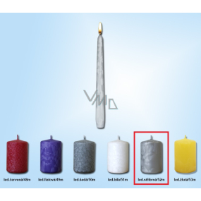Lima Ľadová sviečka kovová strieborná kónická 22 x 250 mm 1 kus