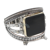 Ručne vyrobený remienok Apple Watch Silver, veľkosť 42/44/45 mm