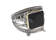 Ručne vyrobený remienok Apple Watch Silver, veľkosť 42/44/45 mm
