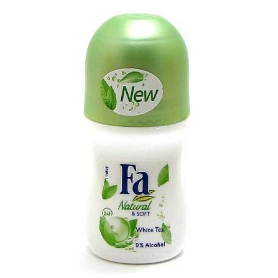 Fa Natural & Pure Biely čaj guličkový dezodorant roll-on pre ženy 50 ml