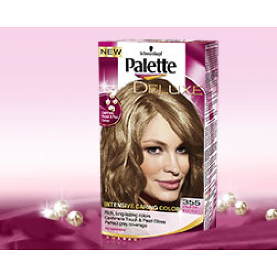 Schwarzkopf Palette Deluxe starajúcich 7 olejov farba na vlasy 355 jantárovo plavá