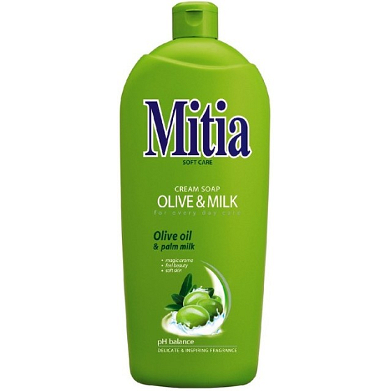Mitia Olive & Milk tekuté mydlo náhradná náplň 1 l