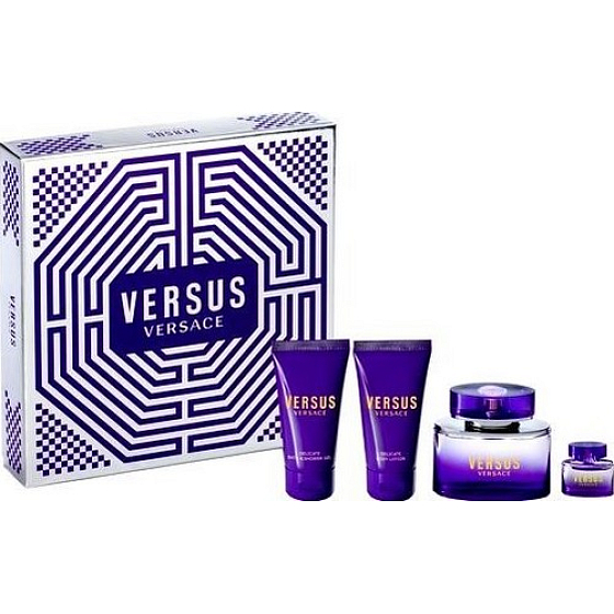 Versace Versus toaletná voda 50 ml + toaletná voda 3,5 ml + sprchový gél 50 ml + telové mlieko 50 ml, darčeková sada