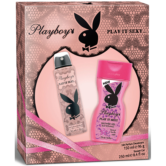 Playboy Play It Sexy dezodorant sprej pre ženy 150 ml + sprchový gél 250 ml, darčeková sada