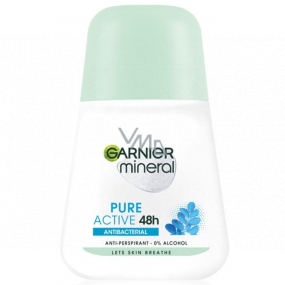 Garnier Mineral Pure Active Antibacterial 48h guličkový antiperspirant dezodorant roll-on pre ženy 50 ml