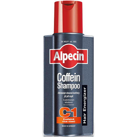 Alpecin Energizer Coffein C1, Kofeínový šampón stimuluje rast vlasov, spomaľuje dedičné vypadávanie vlasov 75 ml