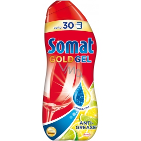 Somat Gold Gel Anti-Grease Lemon & Lime gél s aktívnym odmasťovačom na umývanie riadu v umývačke 990 ml