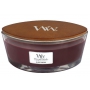 WoodWick Black Cherry - Čierna čerešňa vonná sviečka s dreveným širokým knôtom a viečkom sklo loď 453 g