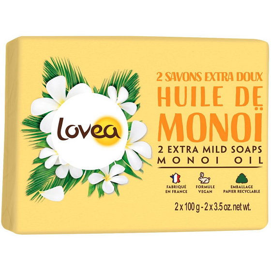 Lovea Monoi Extra jemné mydlo 2 x 100 g