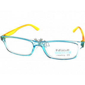 Berkeley Čítacie dioptrické okuliare +1,0 plast priehľadné modré, žlté priehľadné stranice 1 kus R8416