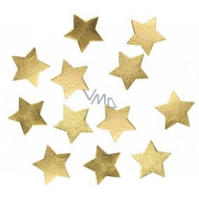 Zlaté drevené hviezdy 3,5 cm 12 kusov