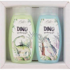 Bohemia Gifts Kids Dino sprchový gél modrý 250 ml + sprchový gél zelený 250 ml, kozmetická sada pre deti