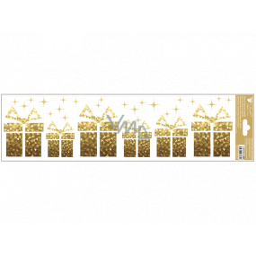 Okenná fólia bez lepiacich prúžkov so zlatým reliéfom darčeky 64 x 15 cm
