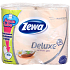 Zewa Deluxe Aqua Tube Jasmine Blossom toaletný papier Žltý 3 vrstvový 150 útržkov 4 kusy, rolička, ktorú môžete spláchnuť