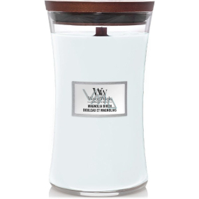 WoodWick Magnolia Birch vonná sviečka s dreveným knôtom a skleneným viečkom veľká 609 g