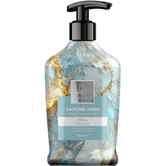 Lady Venezia Iris & Talco - Tekuté mydlo v tvare kosatca a prášku 500 ml dávkovač