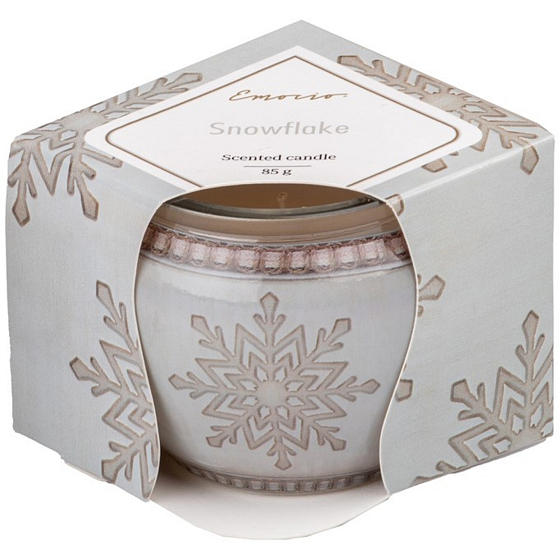 Emocio Dekor Snowflake vonná svíčka sklo 85 g 70 x 62 mm