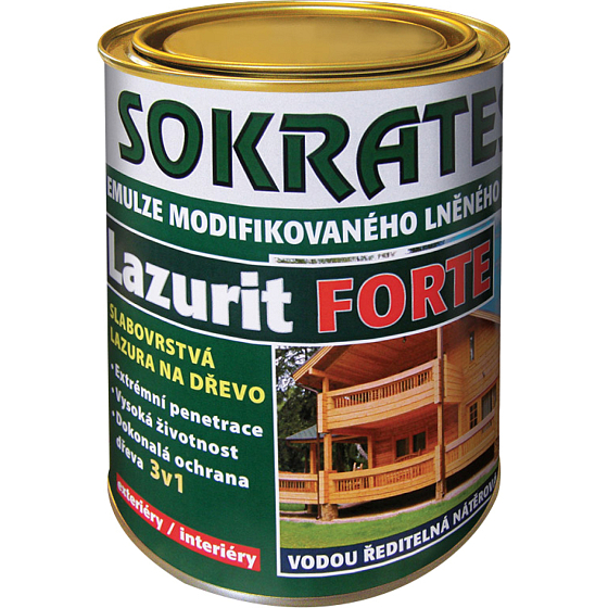Sokrates Lazurit Forte lazúra na drevo, číra, 2 kg