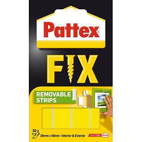 PATTEX Fix obojstranné lepiace prúžky, 20×40 mm, nosnosť až 2 kg, 10 ks