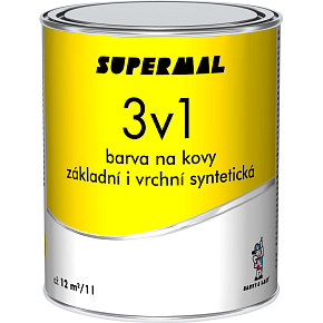 Supermal 3v1 S2177 0912 hliníková vrchná syntetická farba na kovy, 0,6 l