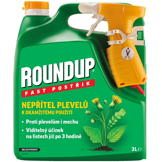 Roundup bez glyfosátu Fast 1H, rozprašovač, 3 l