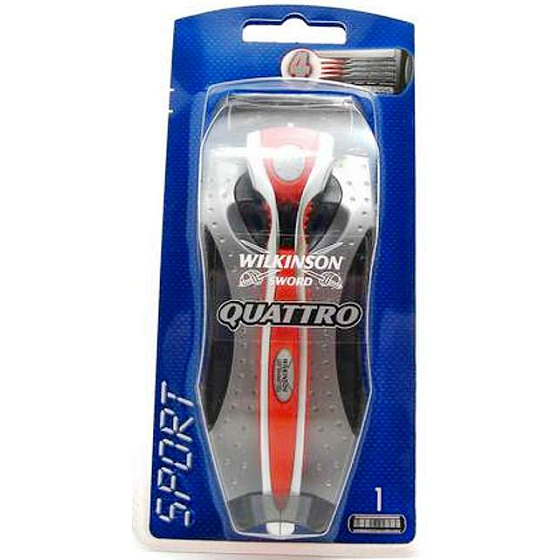 Wilkinson Sword Quattro Sport holiaci strojček pre mužov 1 kus + britva 1 kus