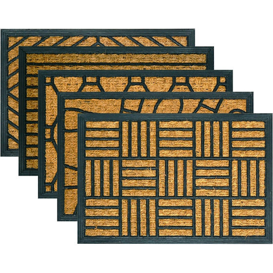Spokar Rohož Criss Cross Gumová, vrchná vrstva z kokosového vlákna, Rôzne vzory 60 x 40 cm
