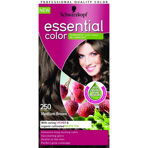 Schwarzkopf Essential Color dlhotrvajúca farba na vlasy 250 Stredne hnedá