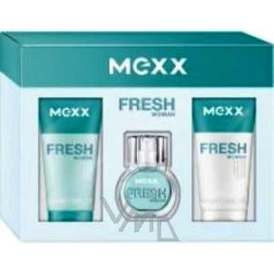 Mexx Fresh Woman toaletná voda 15 ml + sprchový gél 50 ml + telové mlieko 50 ml, darčeková sada