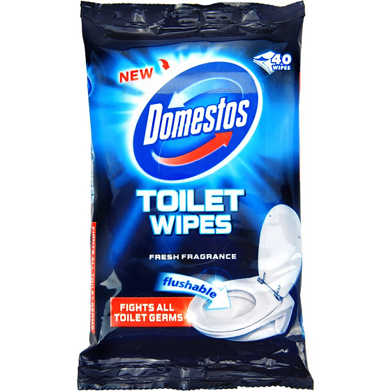 Domestos Toilet Wipes Wc splachovatelné čistiace obrúsky 40 kusov