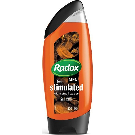 Radox Men Feel Stimulated Orange & Tea Tree 2v1 sprchový gél a šampón pre mužov 250 ml
