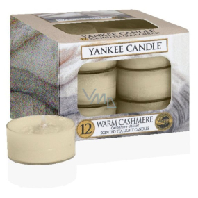 Yankee Candle Warm Cashmere - Hrejivý kašmír vonná čajová sviečka 9,8 g 12 kusov